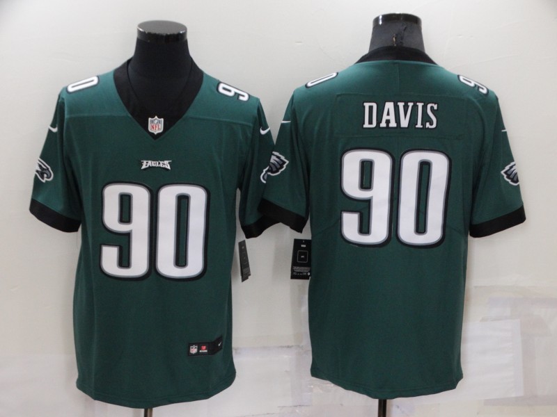 Men's Philadelphia Eagles Jordan Davis #90 Midnight Green Jersey